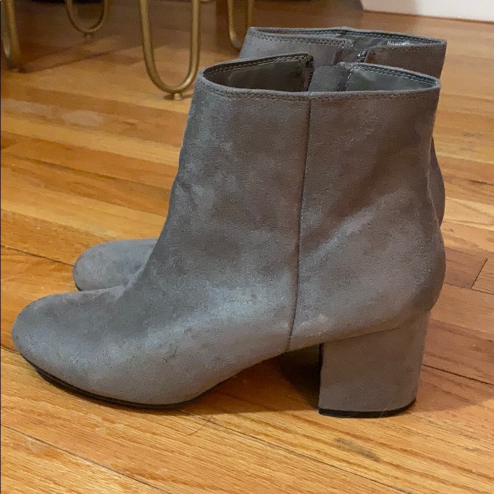 Gray Faux Suede Boots